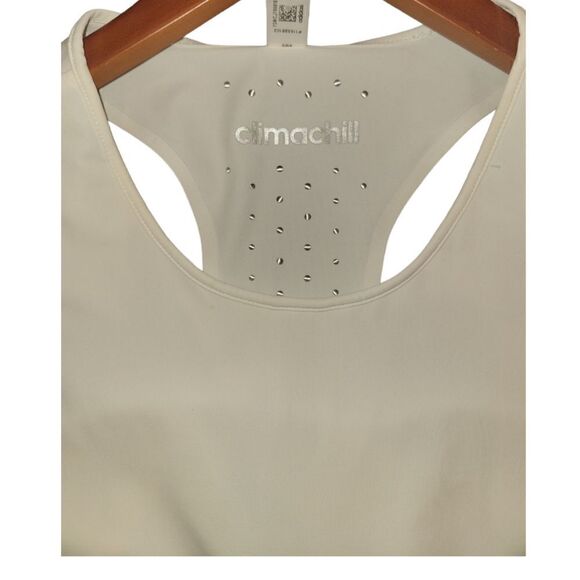 Adidas White Climachill Racerback Tank with Built in Bra S 8-10 - Picture 7 of 12